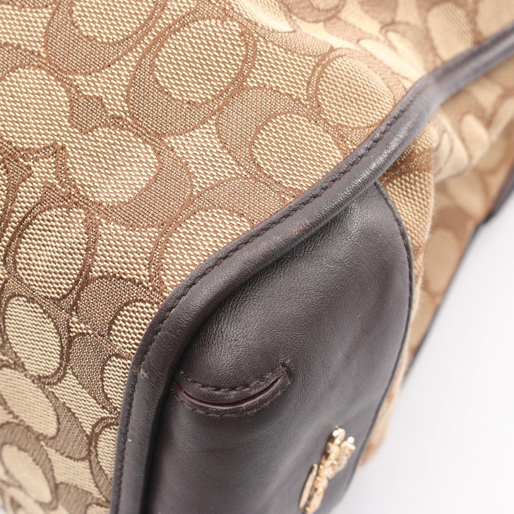 COACH Coach Outline Signature Phoebe Shoulder Bag Beige/Brown Canvas×leather F36424 image 6