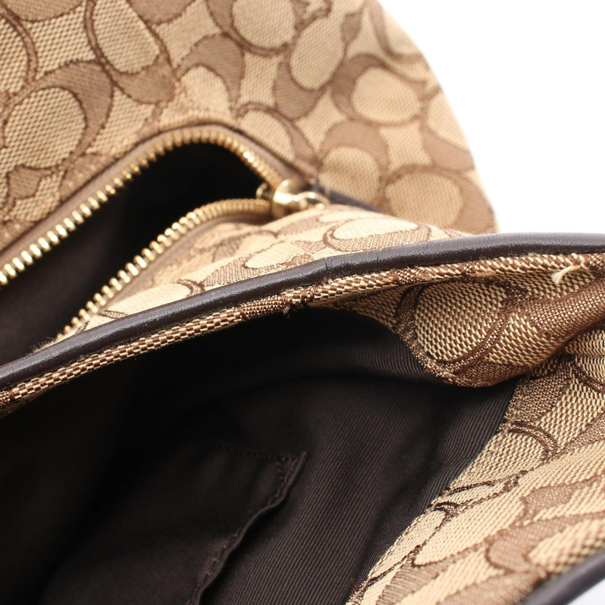 COACH Coach Outline Signature Phoebe Shoulder Bag Beige/Brown Canvas×leather F36424 image 7