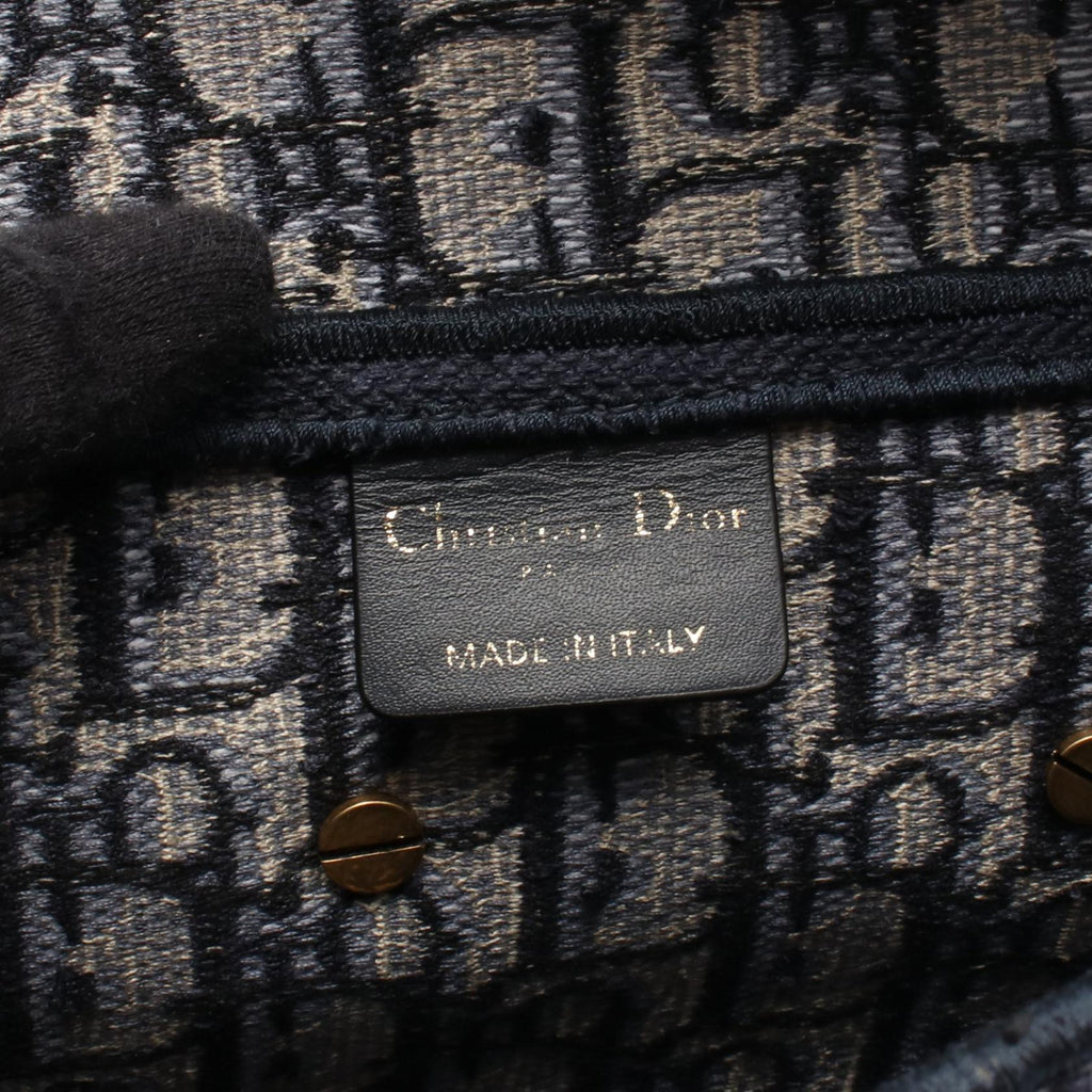 DIOR Dior Saddle Oblique Handbag Navy/Beige Canvas image 4