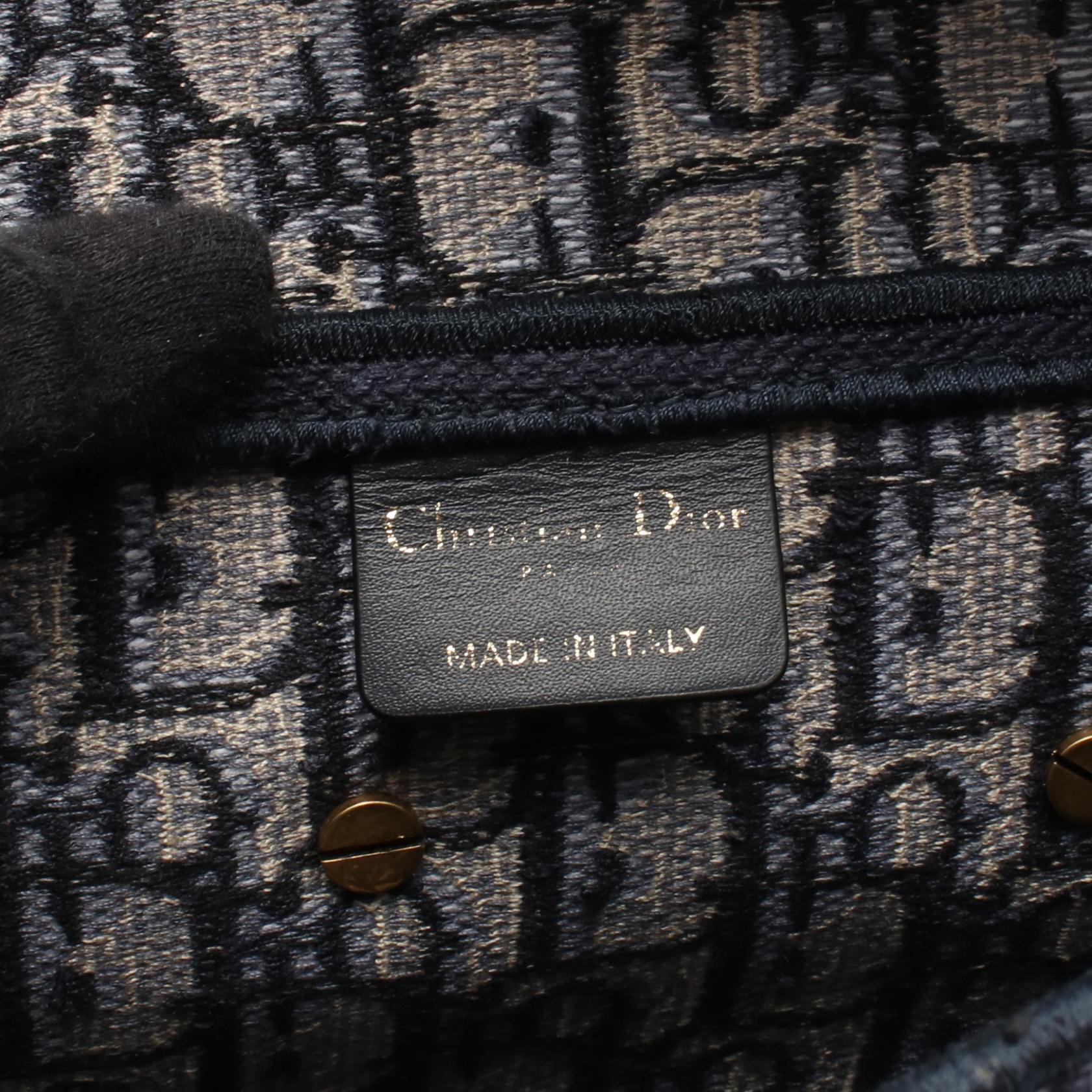DIOR Dior Saddle Oblique Handbag Navy/Beige Canvas image 4
