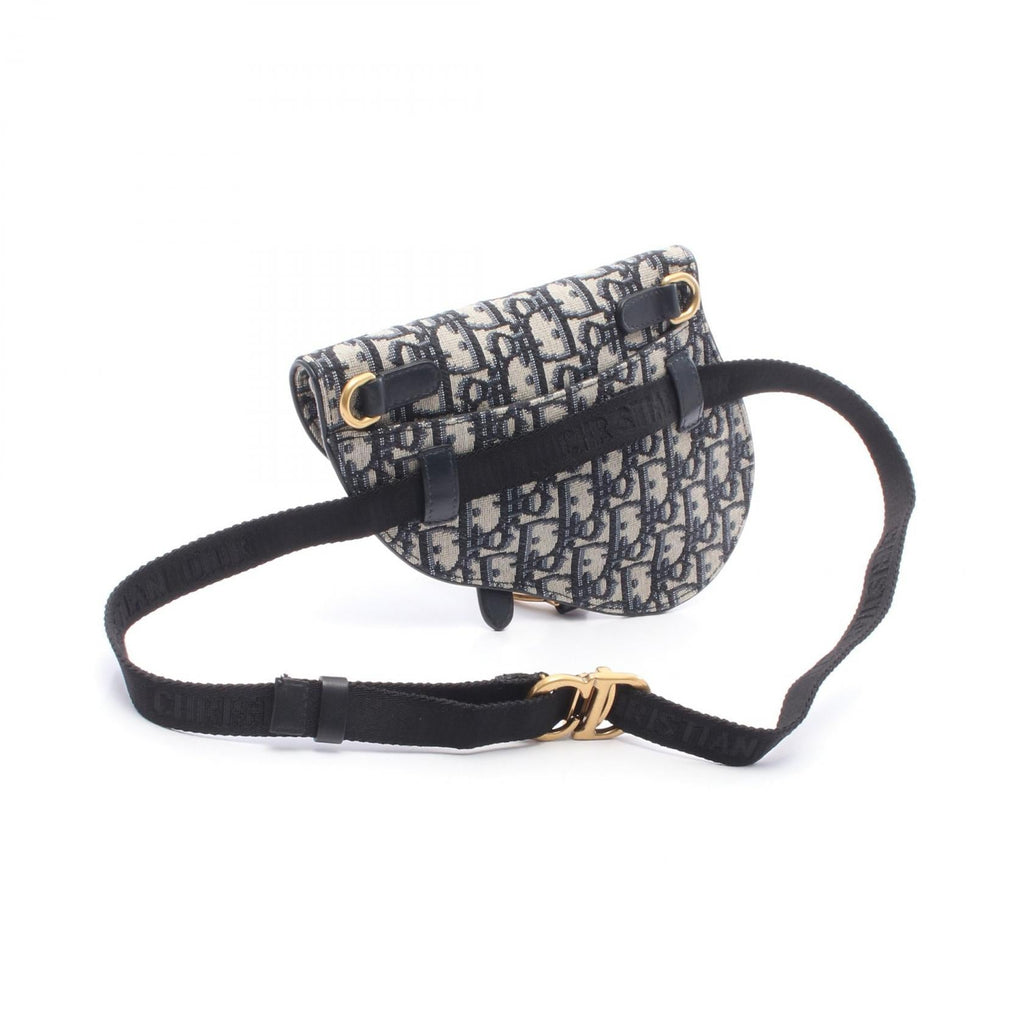 DIOR Dior Saddle Oblique Waist Bag Navy/Beige Canvas×leather image 2