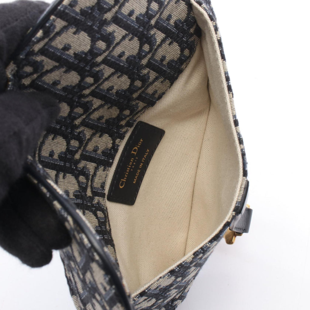 DIOR Dior Saddle Oblique Waist Bag Navy/Beige Canvas×leather image 3