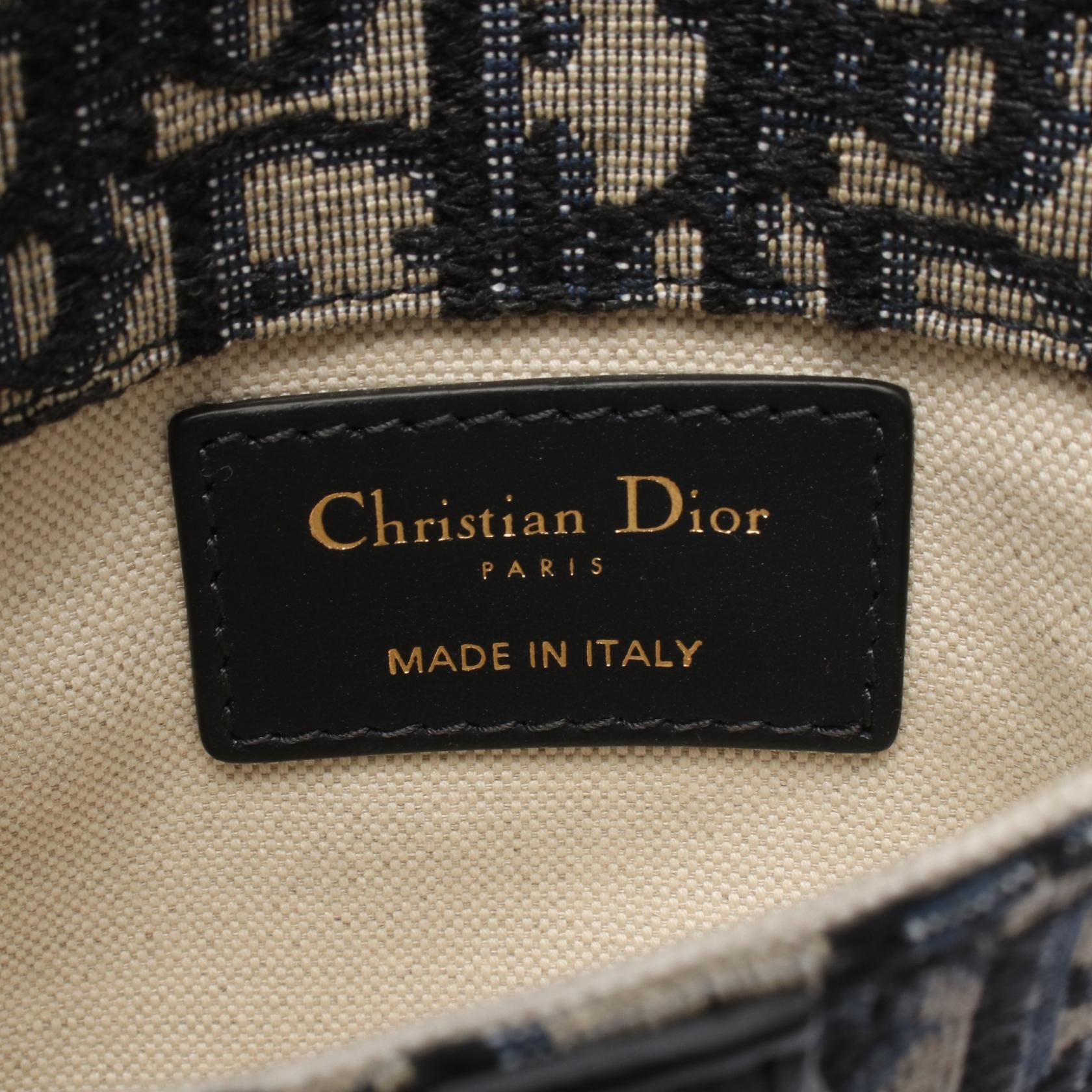 DIOR Dior Saddle Oblique Waist Bag Navy/Beige Canvas×leather image 4