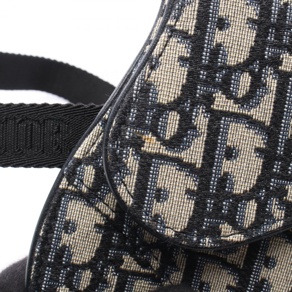 DIOR Dior Saddle Oblique Waist Bag Navy/Beige Canvas×leather image 6