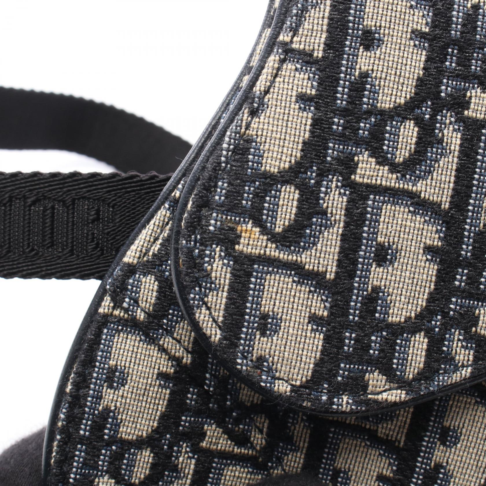 DIOR Dior Saddle Oblique Waist Bag Navy/Beige Canvas×leather image 6