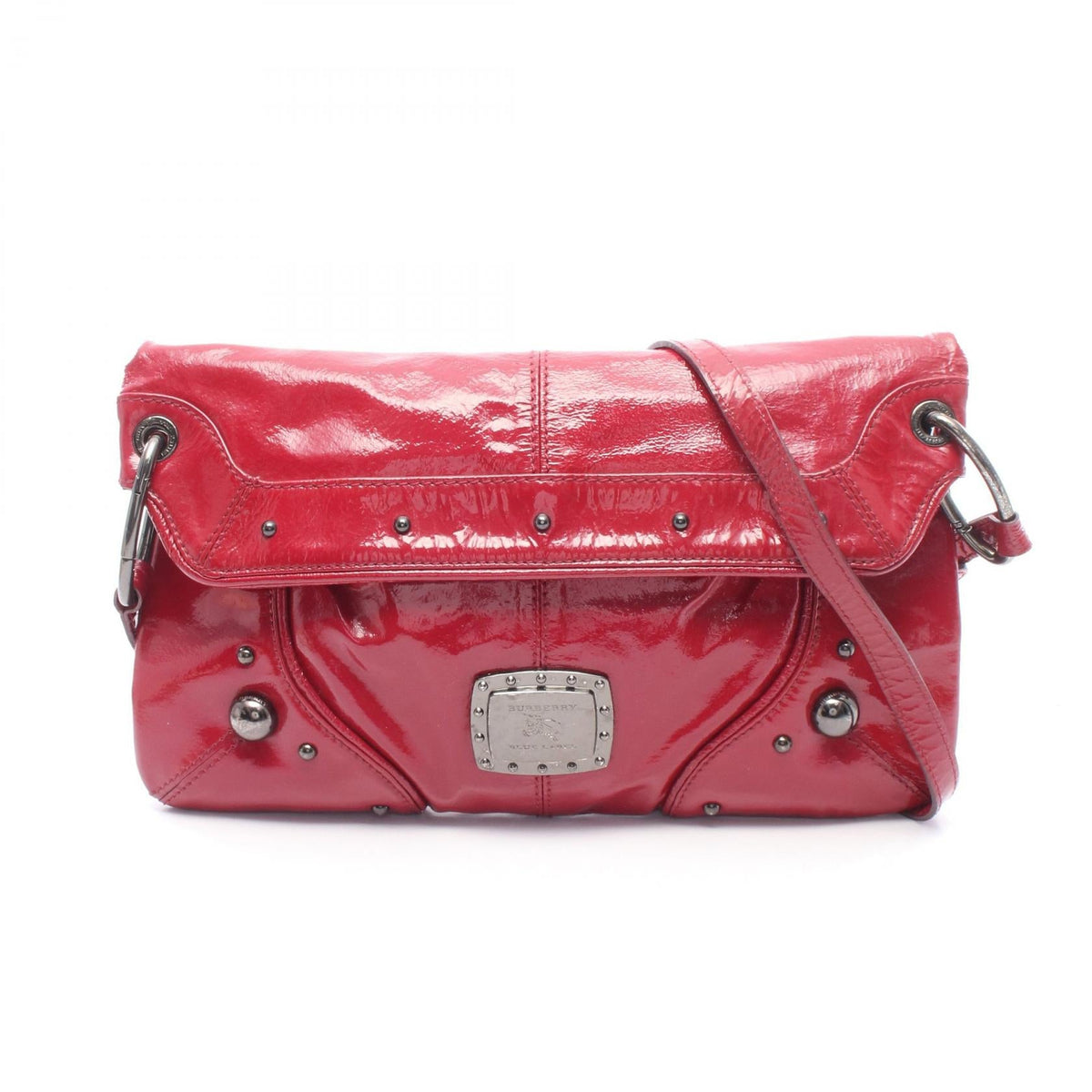 BURBERRY Burberry Shoulder Crossbody Bag Patent Leather Red Used Women image 1