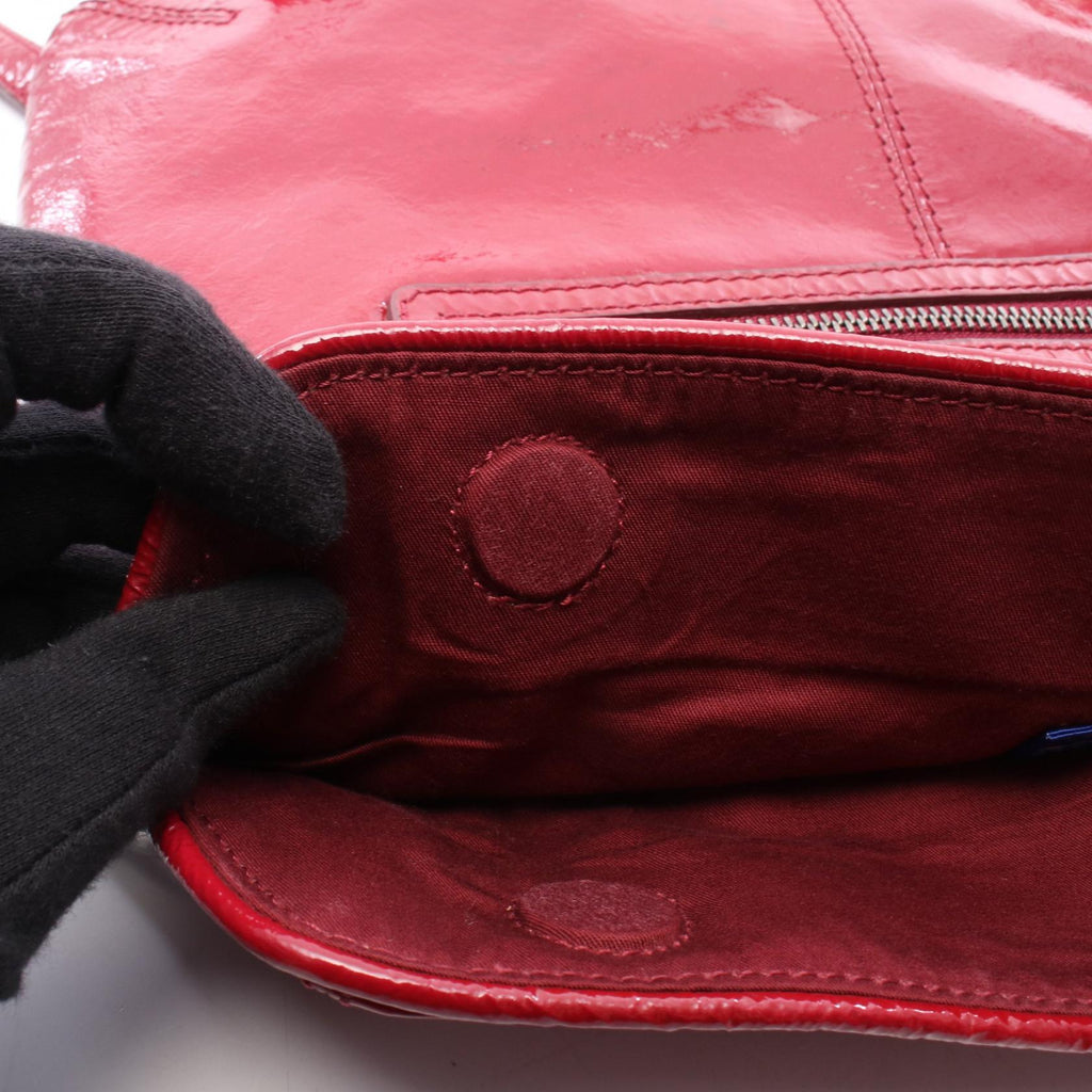 BURBERRY Burberry Shoulder Crossbody Bag Patent Leather Red Used Women image 5