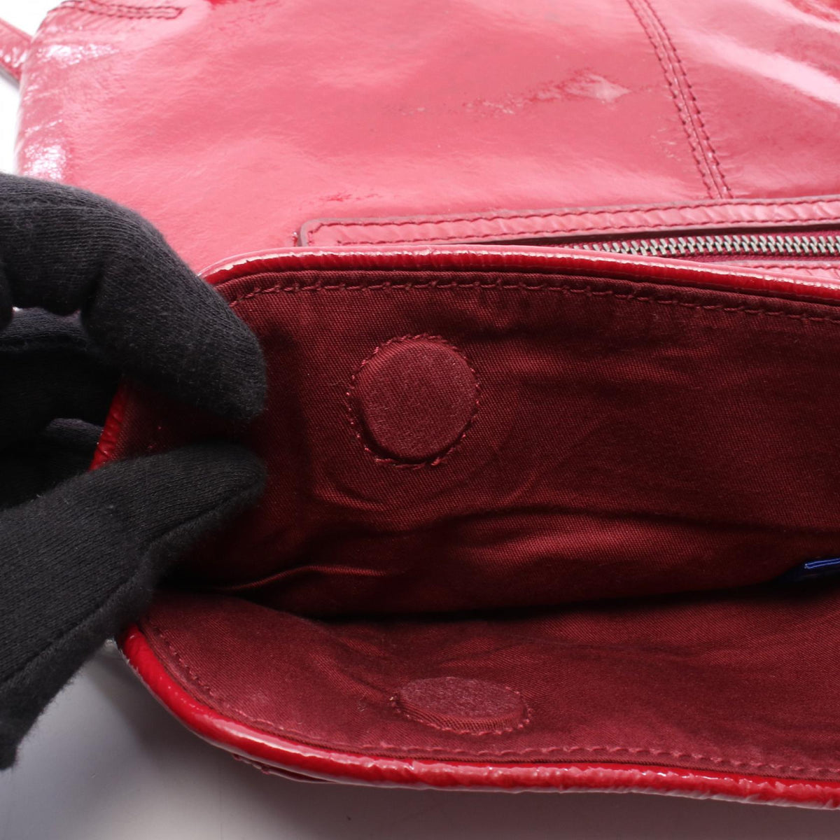 BURBERRY Burberry Shoulder Crossbody Bag Patent Leather Red Used Women image 5