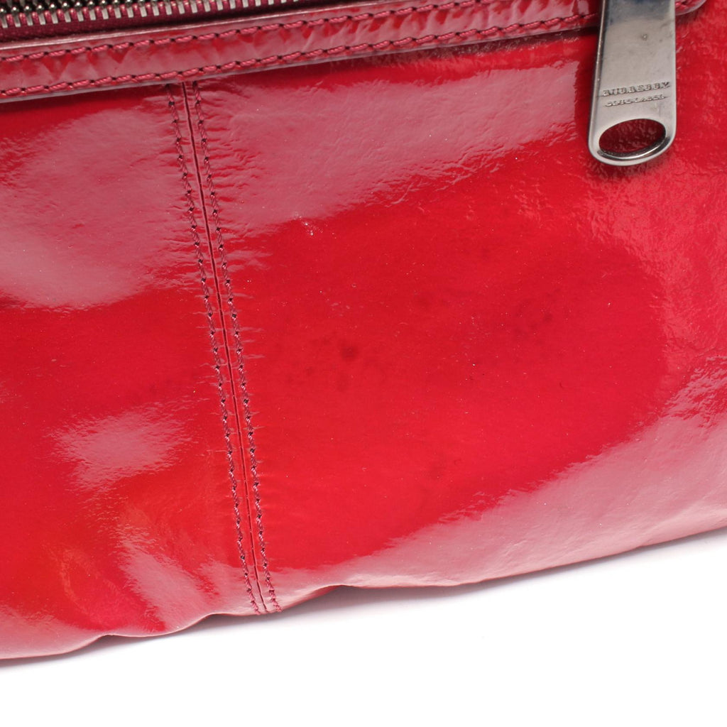 BURBERRY Burberry Shoulder Crossbody Bag Patent Leather Red Used Women image 7