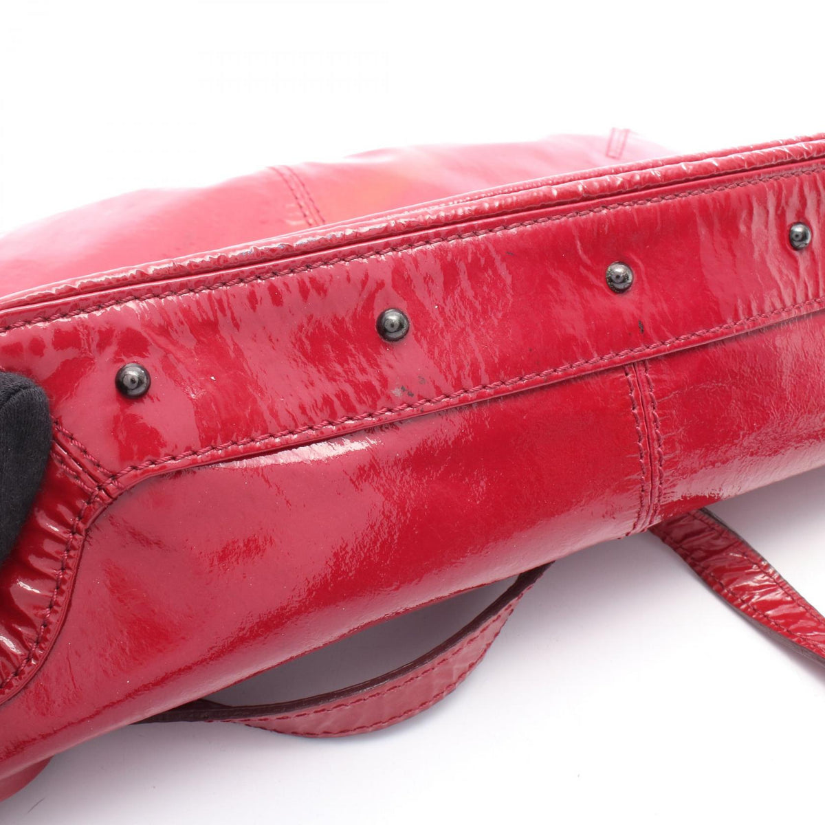 BURBERRY Burberry Shoulder Crossbody Bag Patent Leather Red Used Women image 8
