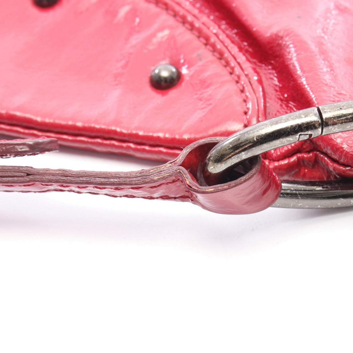 BURBERRY Burberry Shoulder Crossbody Bag Patent Leather Red Used Women image 9