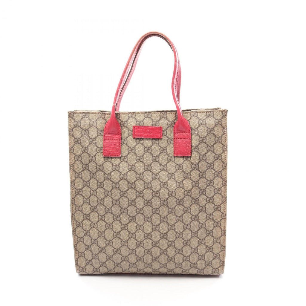 GUCCI Gucci Gg Supreme Tote Bag Beige/Pink Pvc Coated Canvas×leather 91249 image 1