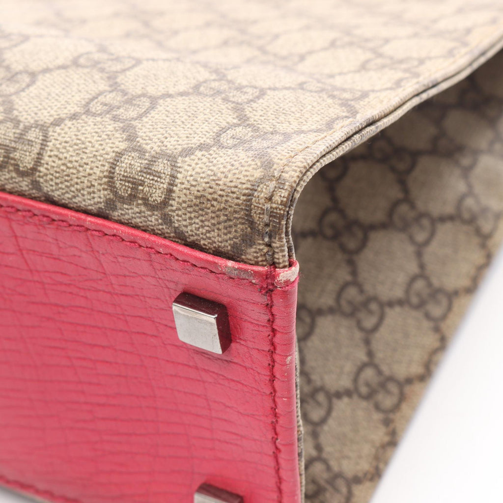 GUCCI Gucci Gg Supreme Tote Bag Beige/Pink Pvc Coated Canvas×leather 91249 image 10