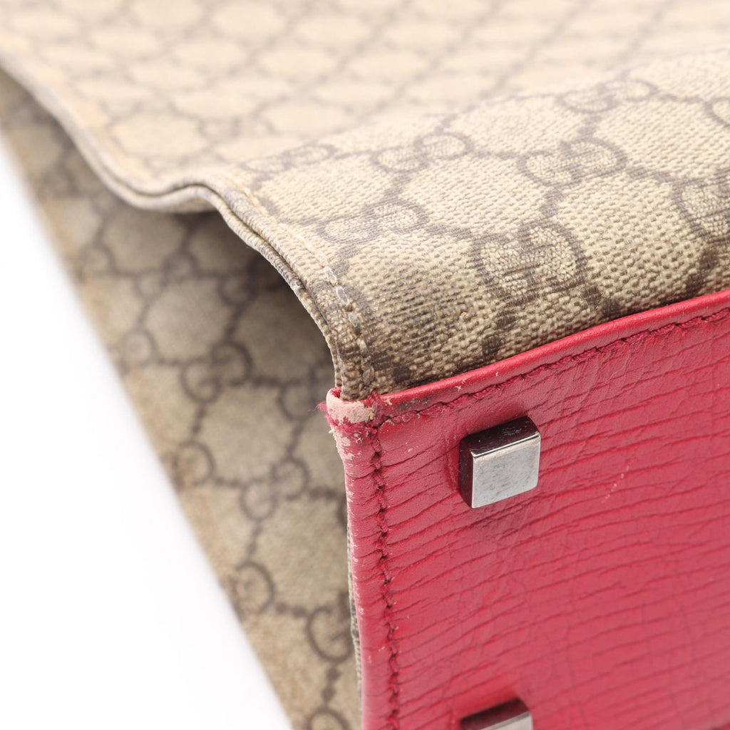 GUCCI Gucci Gg Supreme Tote Bag Beige/Pink Pvc Coated Canvas×leather 91249 image 11