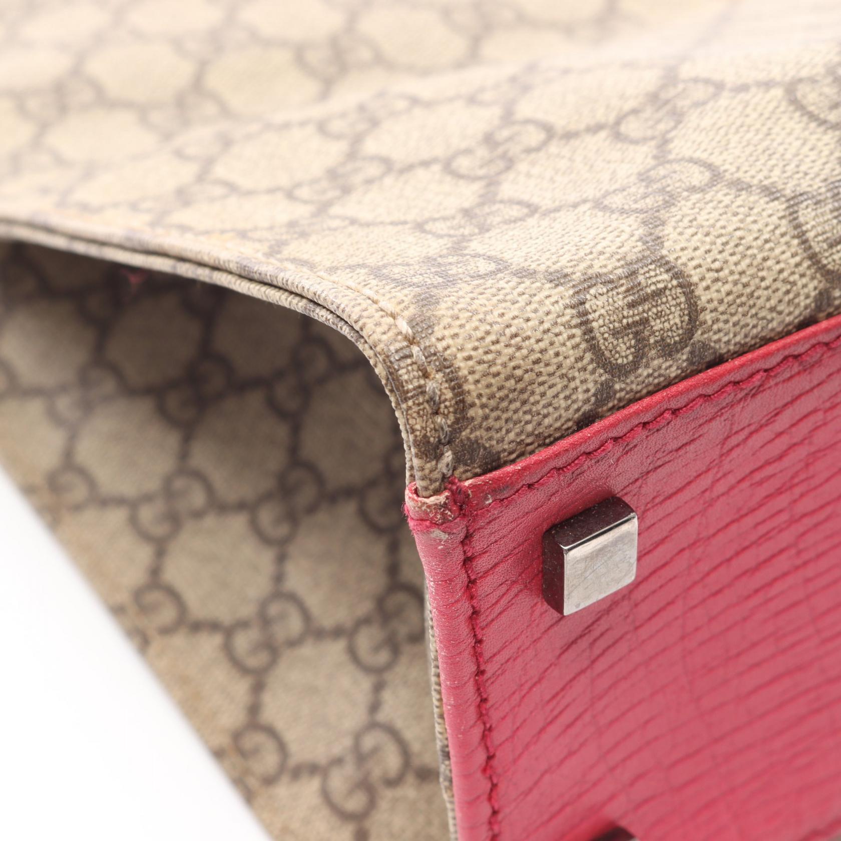 GUCCI Gucci Gg Supreme Tote Bag Beige/Pink Pvc Coated Canvas×leather 91249 image 13