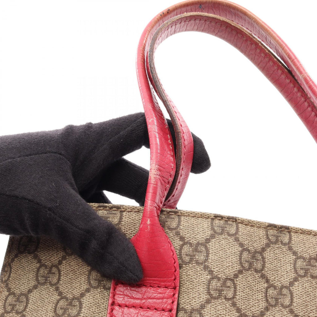 GUCCI Gucci Gg Supreme Tote Bag Beige/Pink Pvc Coated Canvas×leather 91249 image 17