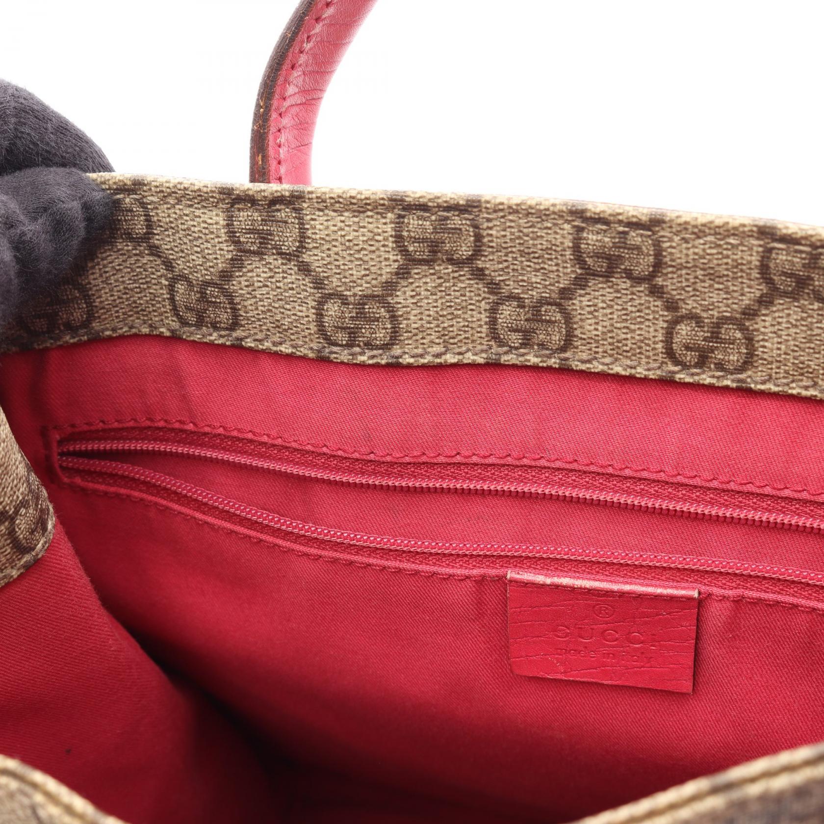 GUCCI Gucci Gg Supreme Tote Bag Beige/Pink Pvc Coated Canvas×leather 91249 image 6