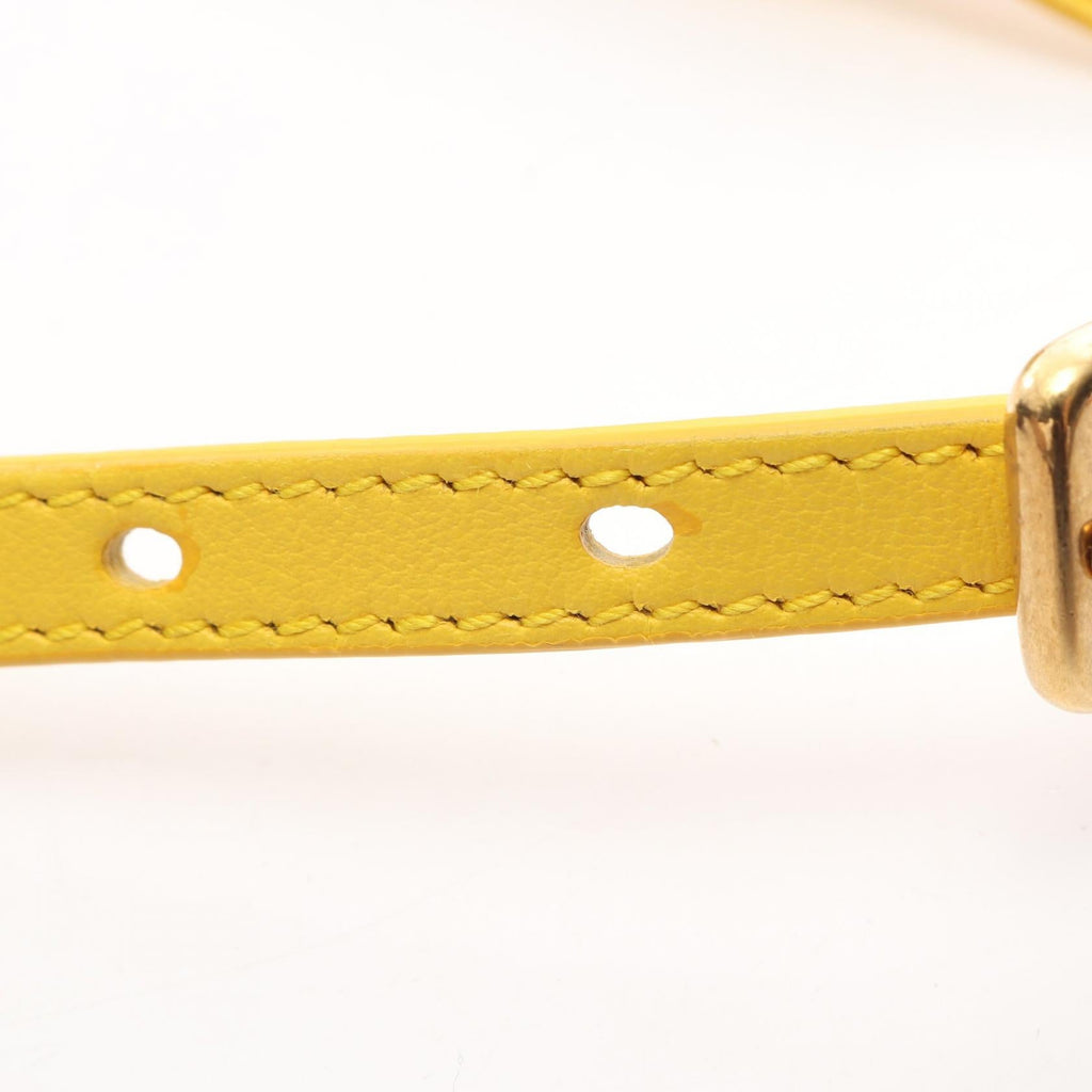 DIOR Dior Micro Saddle Hand Shoulder Bag Leather Fabric Yellow Green Used Women image 6