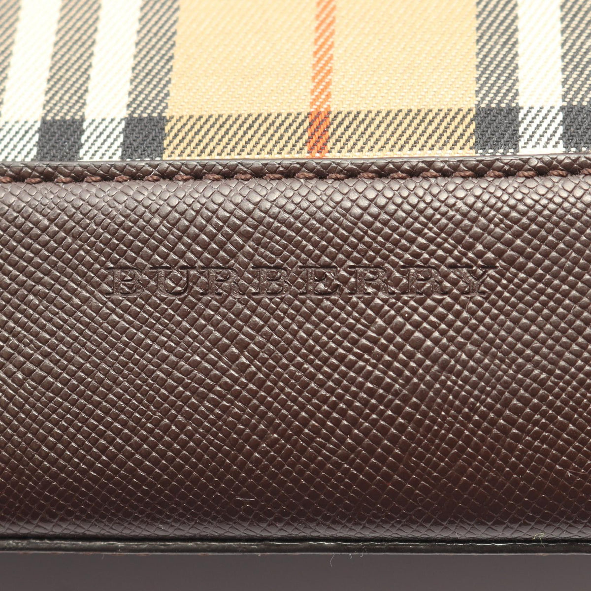 BURBERRY Burberry Hay Market Check Handbag Beige/Brown Canvas×leather image 4