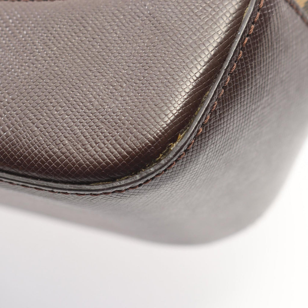 BURBERRY Burberry Hay Market Check Handbag Beige/Brown Canvas×leather image 5