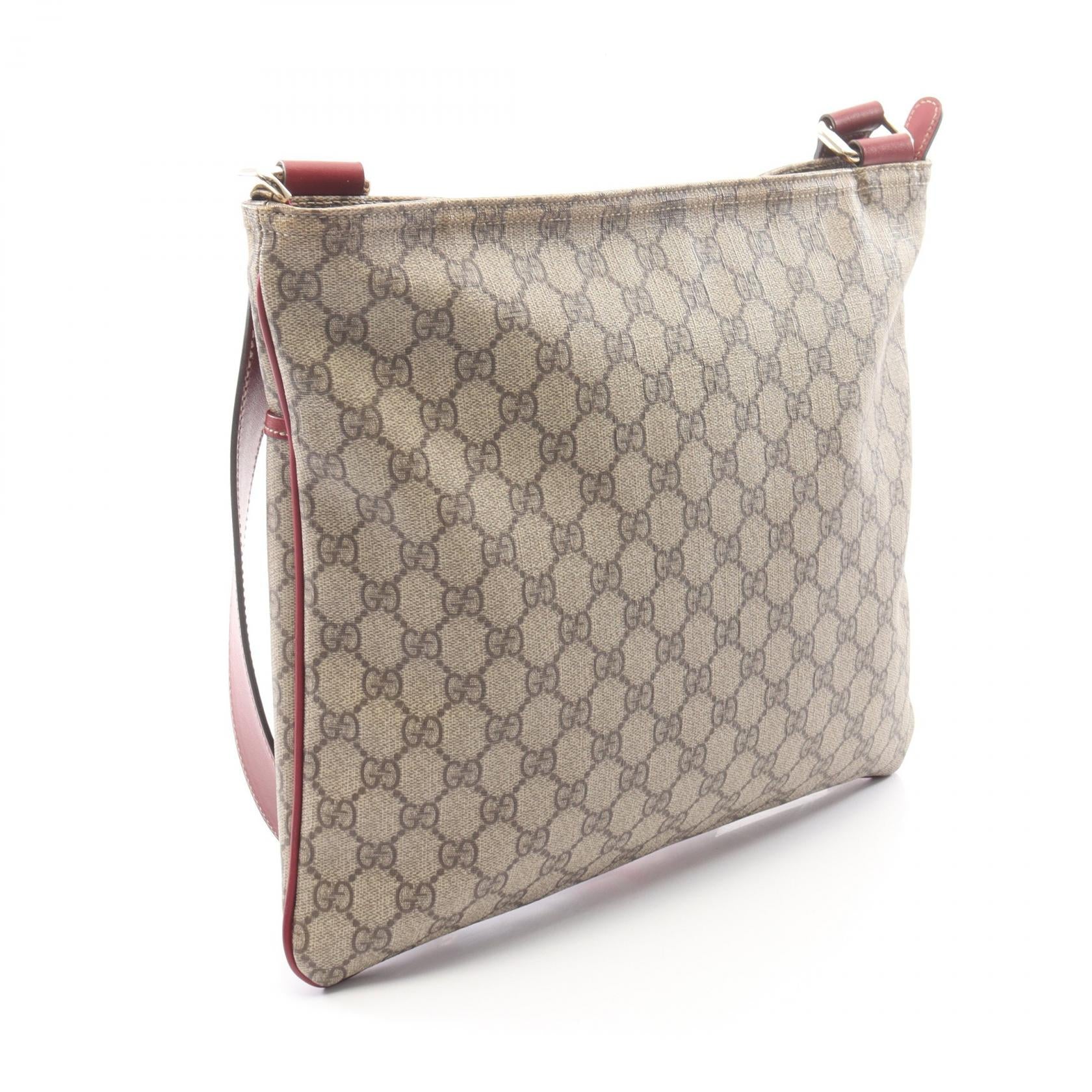 GUCCI Gucci Gg Supreme Shoulder Bag Beige/Red Pvc Coated Canvas×leather 201446 image 2