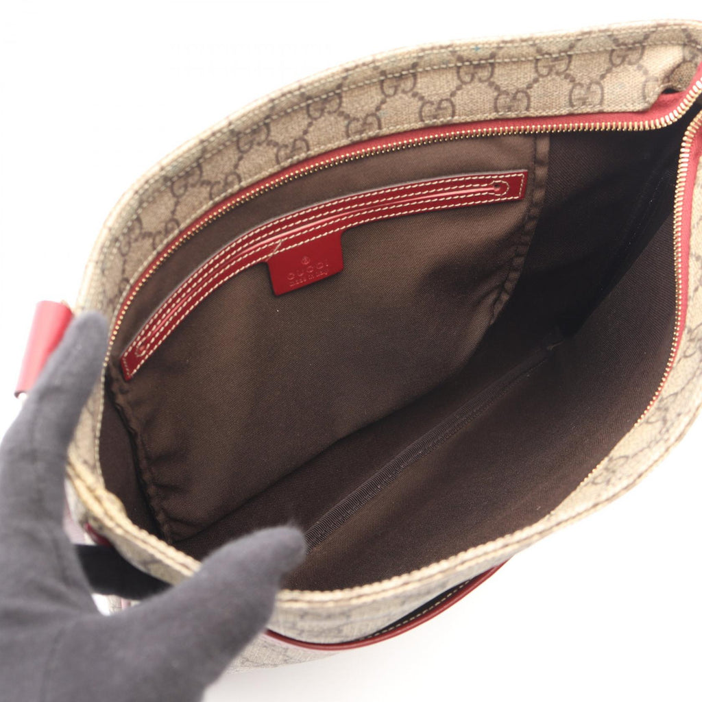 GUCCI Gucci Gg Supreme Shoulder Bag Beige/Red Pvc Coated Canvas×leather 201446 image 3