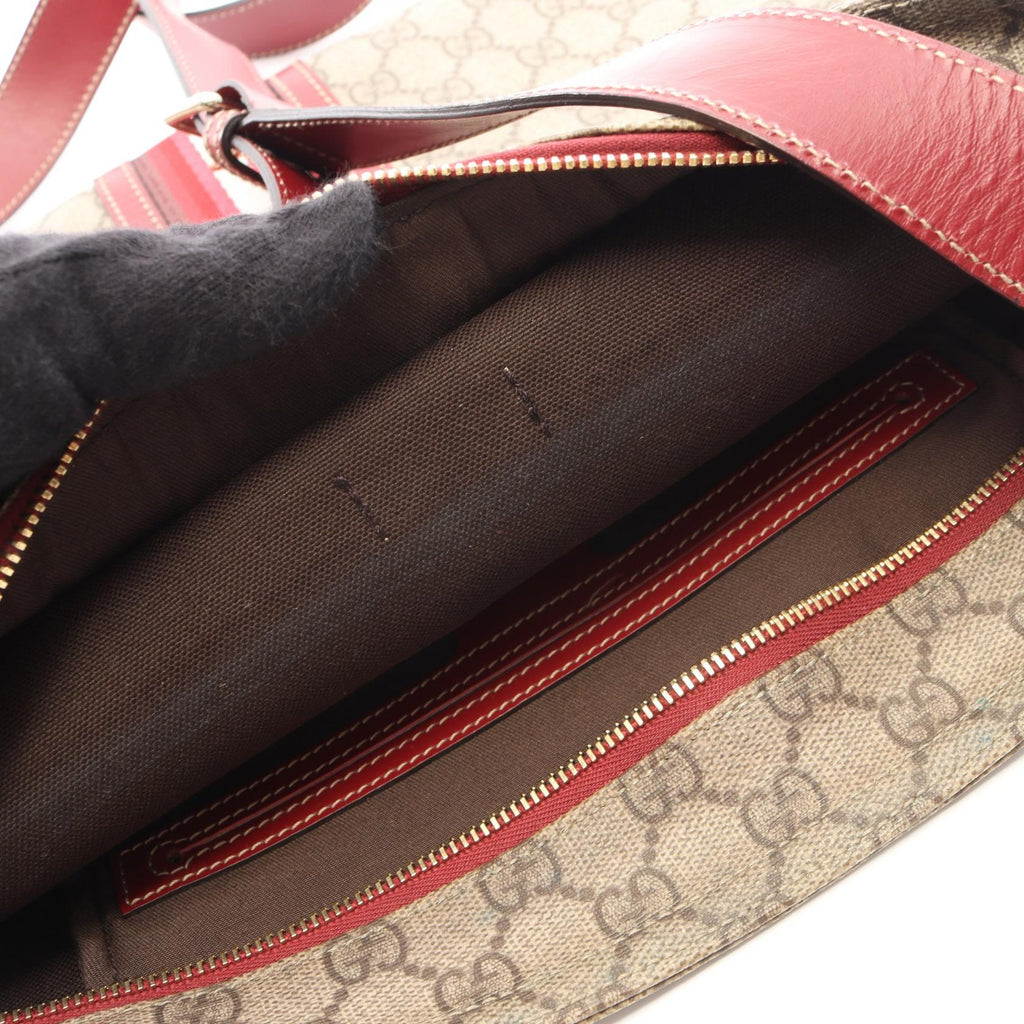 GUCCI Gucci Gg Supreme Shoulder Bag Beige/Red Pvc Coated Canvas×leather 201446 image 8