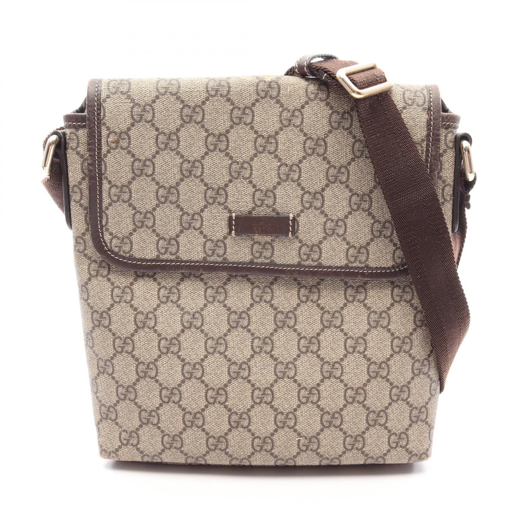 GUCCI Gucci Gg Supreme Shoulder Bag Beige/Brown Pvc Coated Canvas×leather 223666 image 1