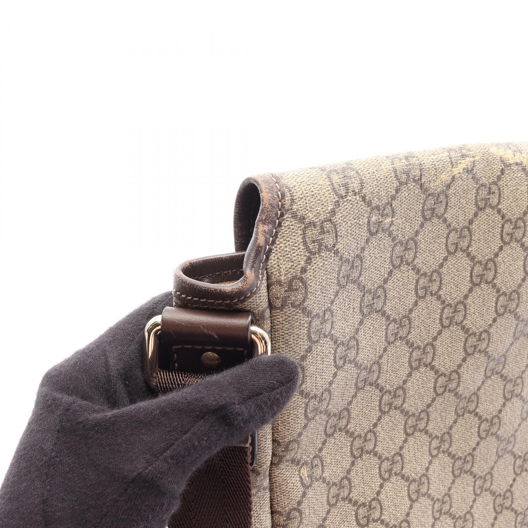 GUCCI Gucci Gg Supreme Shoulder Bag Beige/Brown Pvc Coated Canvas×leather 223666 image 9