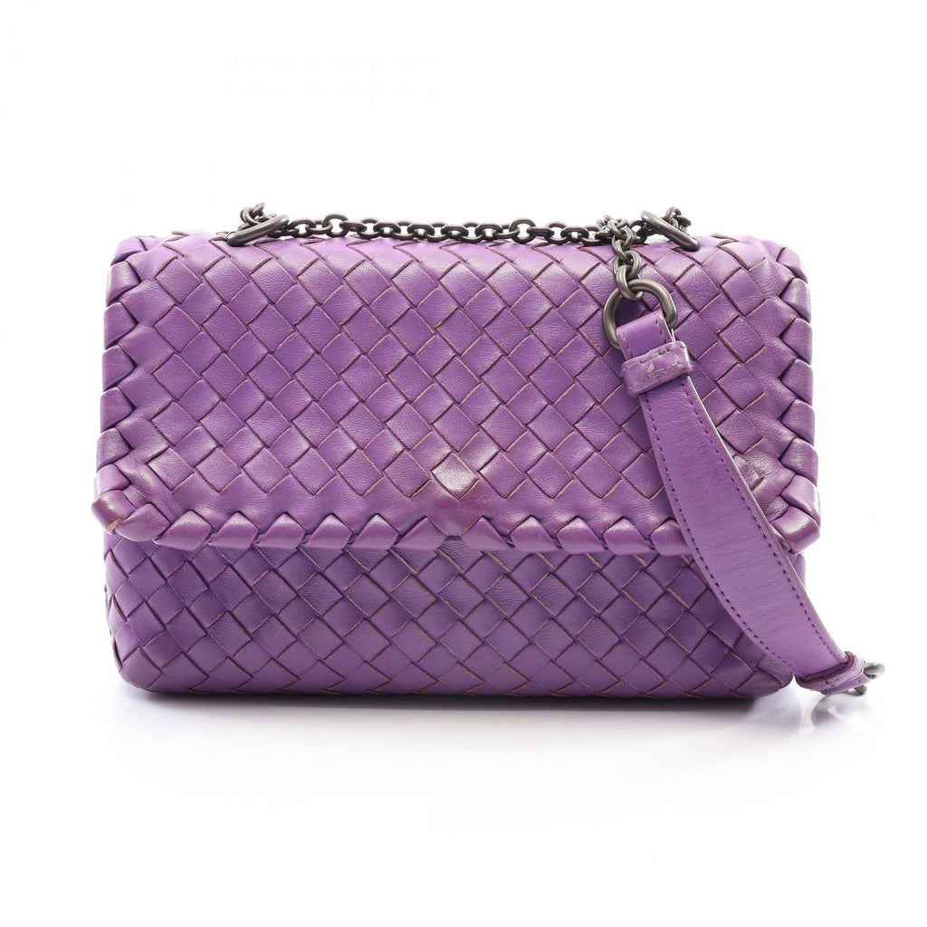 BOTTEGA VENETA Bottega Veneta Olympia Intrecciato Shoulder Bag Purple Leather image 1