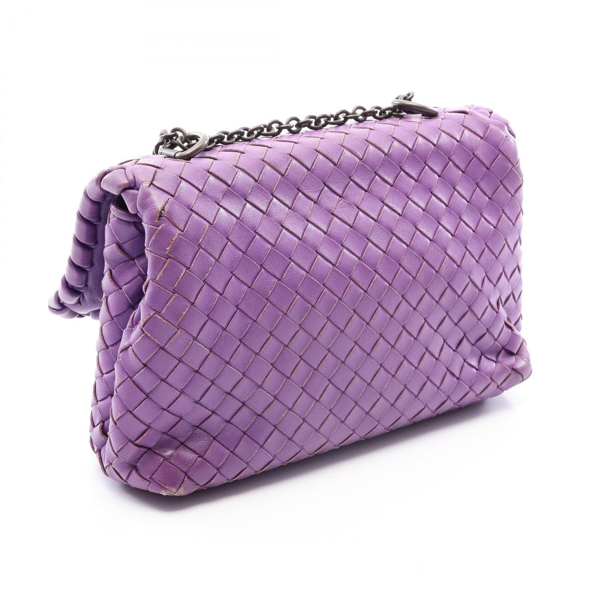 BOTTEGA VENETA Bottega Veneta Olympia Intrecciato Shoulder Bag Purple Leather image 2