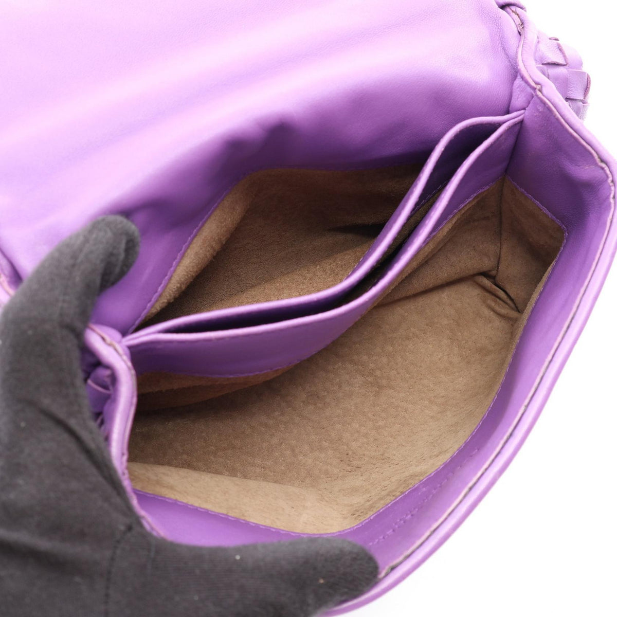 BOTTEGA VENETA Bottega Veneta Olympia Intrecciato Shoulder Bag Purple Leather image 3