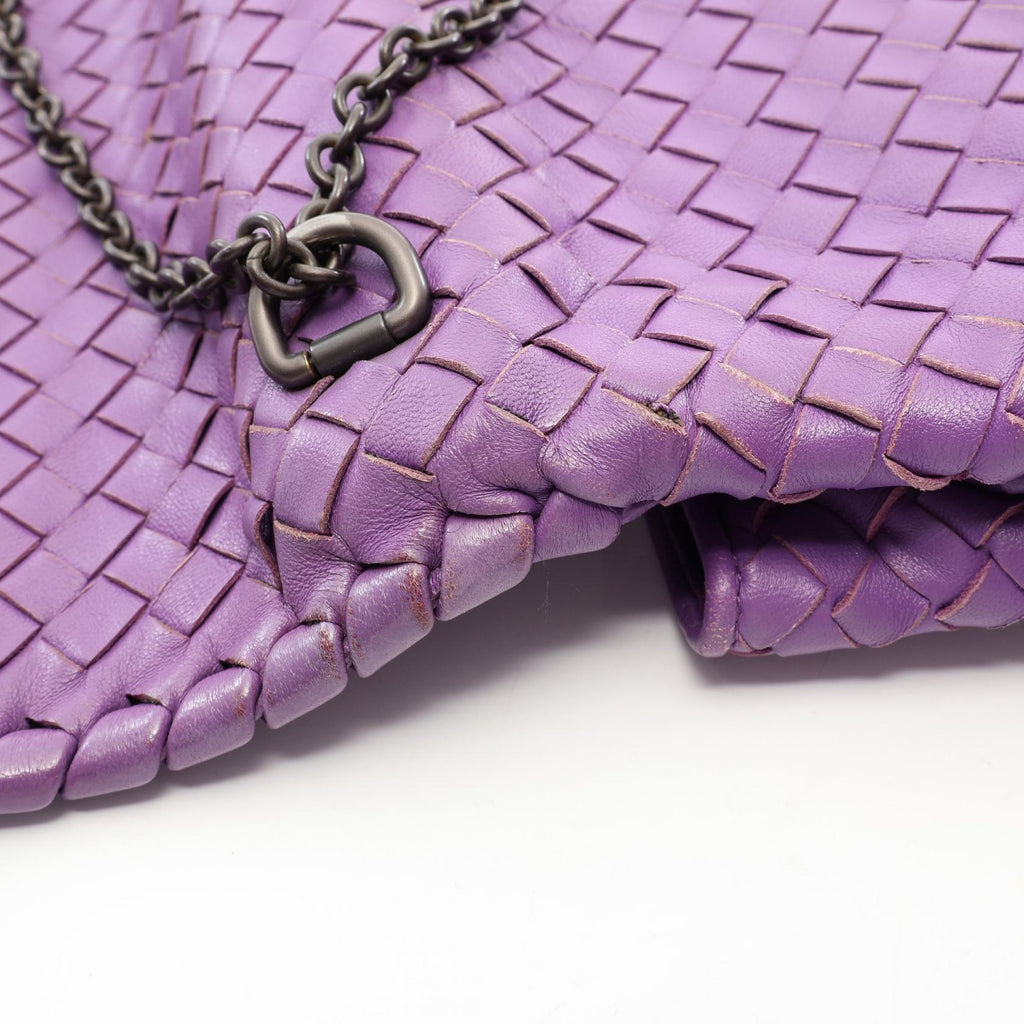 BOTTEGA VENETA Bottega Veneta Olympia Intrecciato Shoulder Bag Purple Leather image 9
