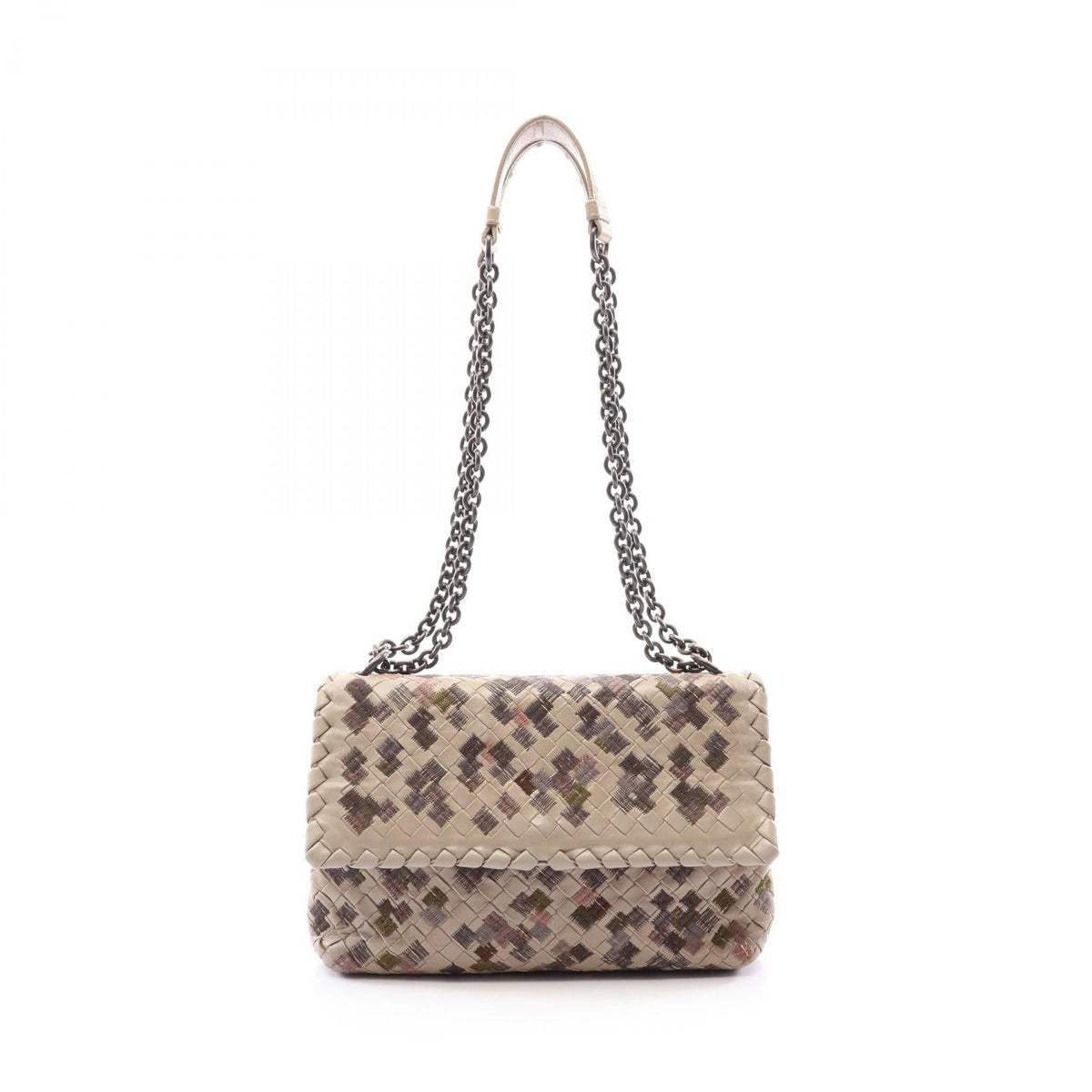 BOTTEGA VENETA Bottega Veneta Small Olympia Shoulder Bag Gray/Multicolor Leather image 1