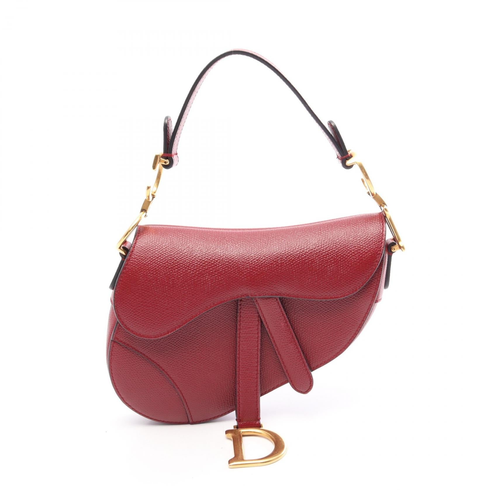DIOR Dior Saddle Bag Mini Handbag Bordeaux Leather image 1