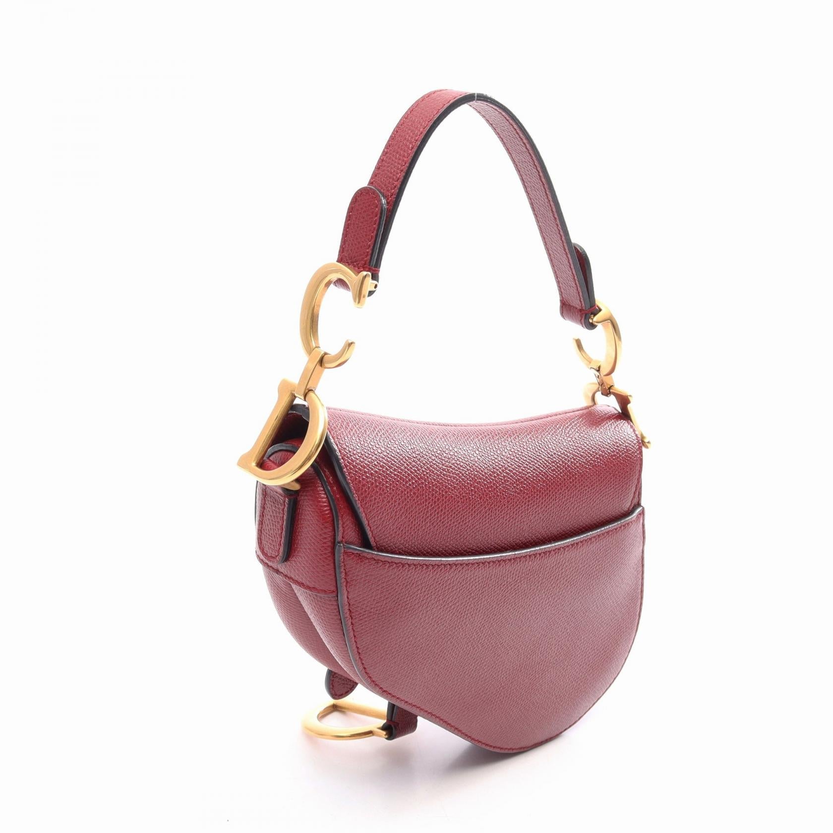 DIOR Dior Saddle Bag Mini Handbag Bordeaux Leather image 2