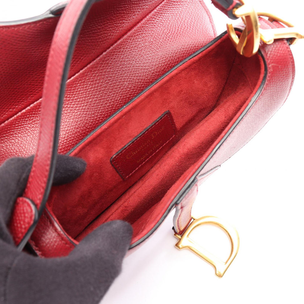 DIOR Dior Saddle Bag Mini Handbag Bordeaux Leather image 3