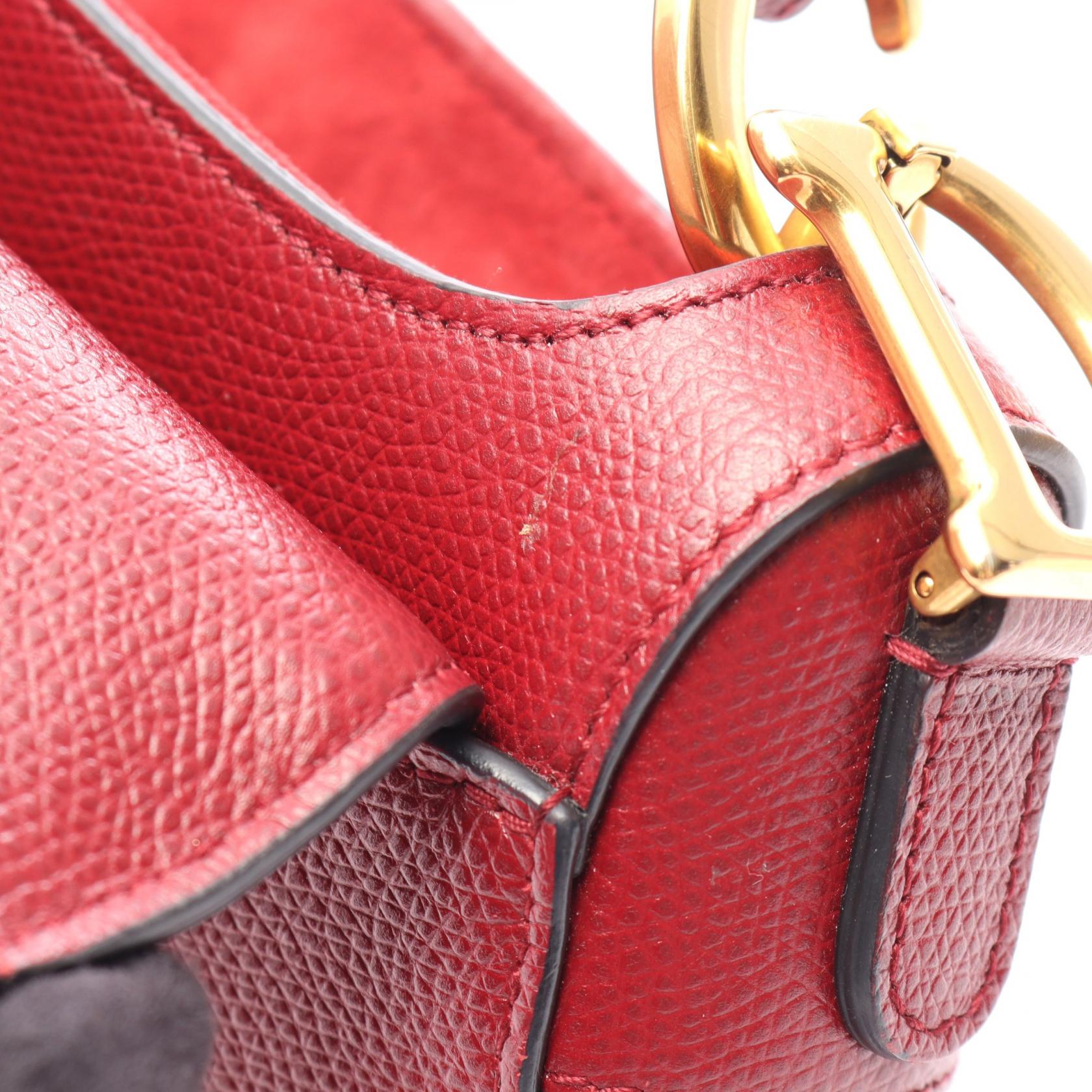 DIOR Dior Saddle Bag Mini Handbag Bordeaux Leather image 6