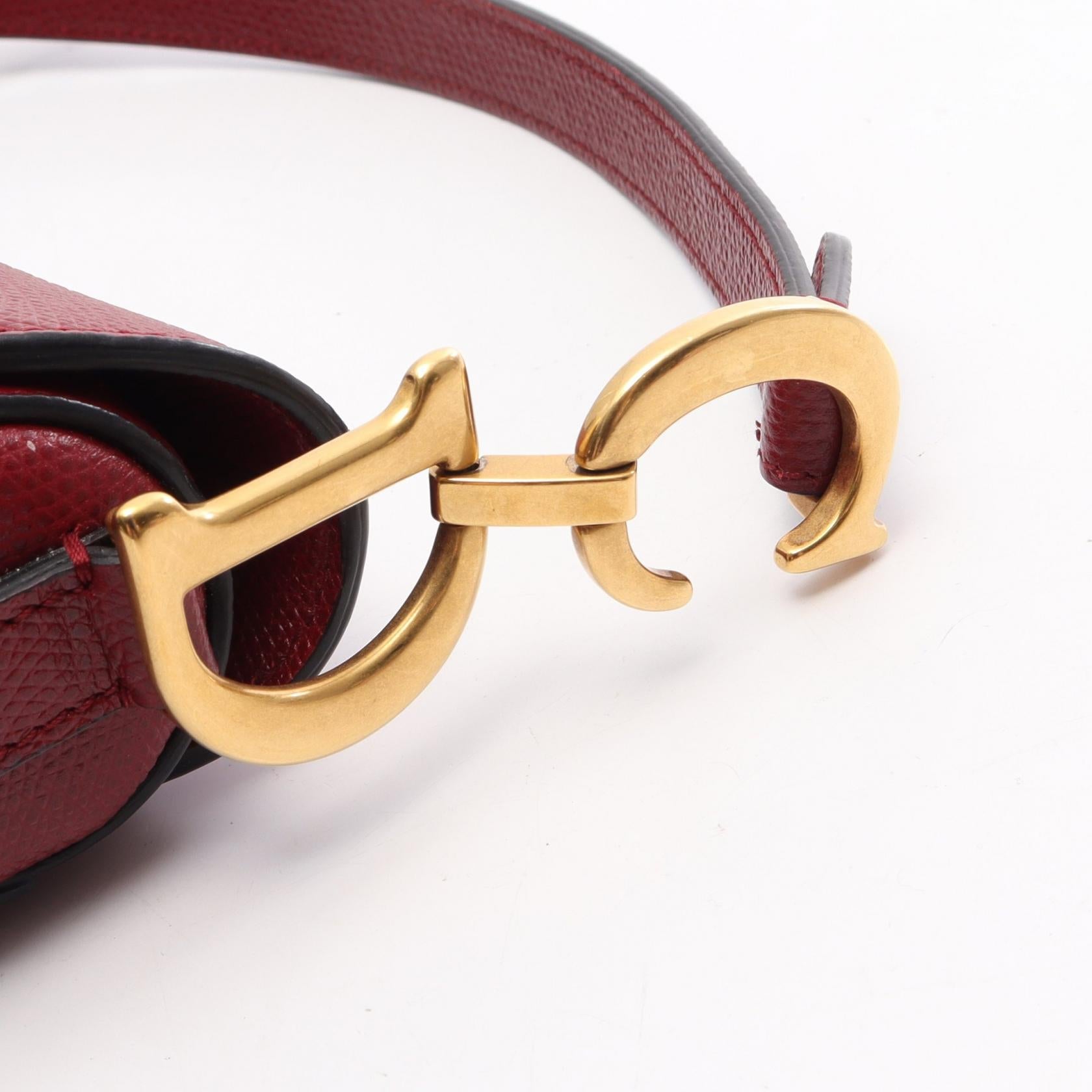 DIOR Dior Saddle Bag Mini Handbag Bordeaux Leather image 8