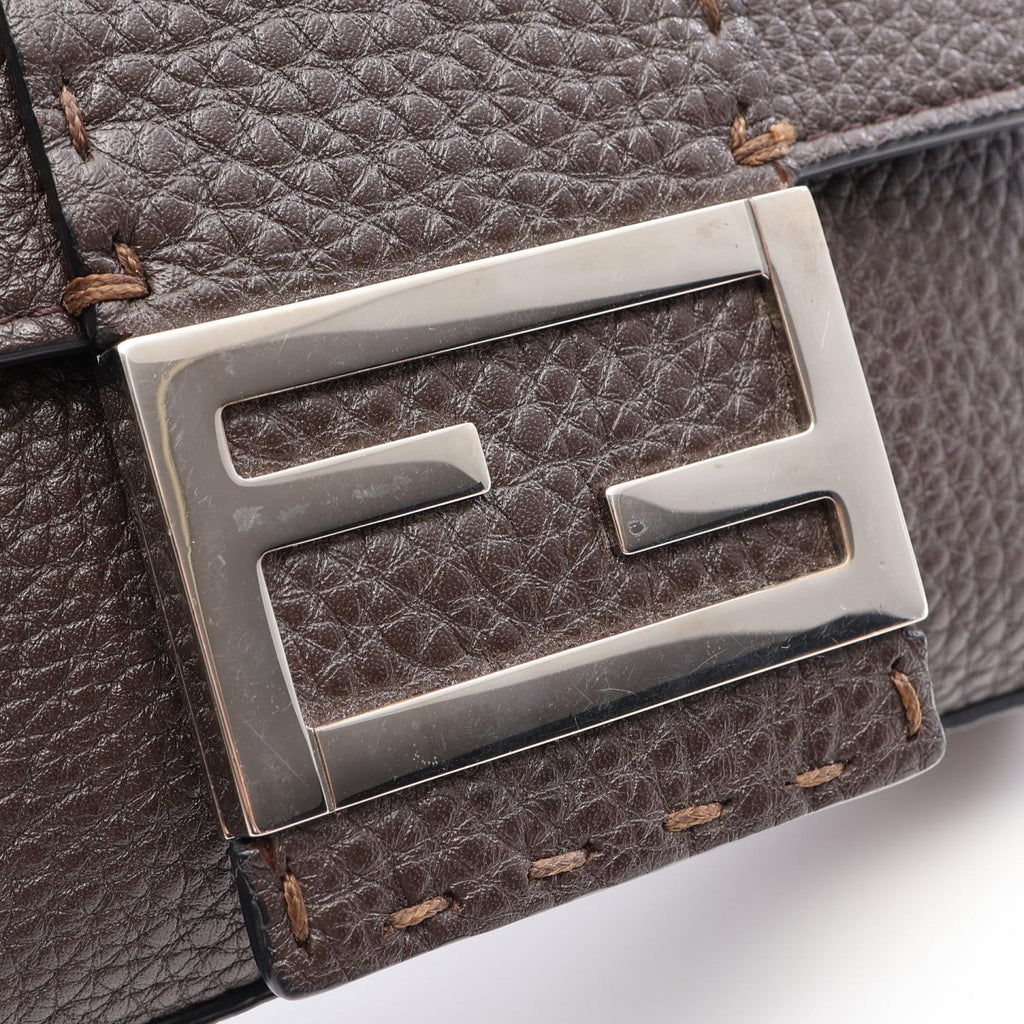 FENDI Fendi Selleria Baguette 2way Shoulder Bag Brown Leather image 10