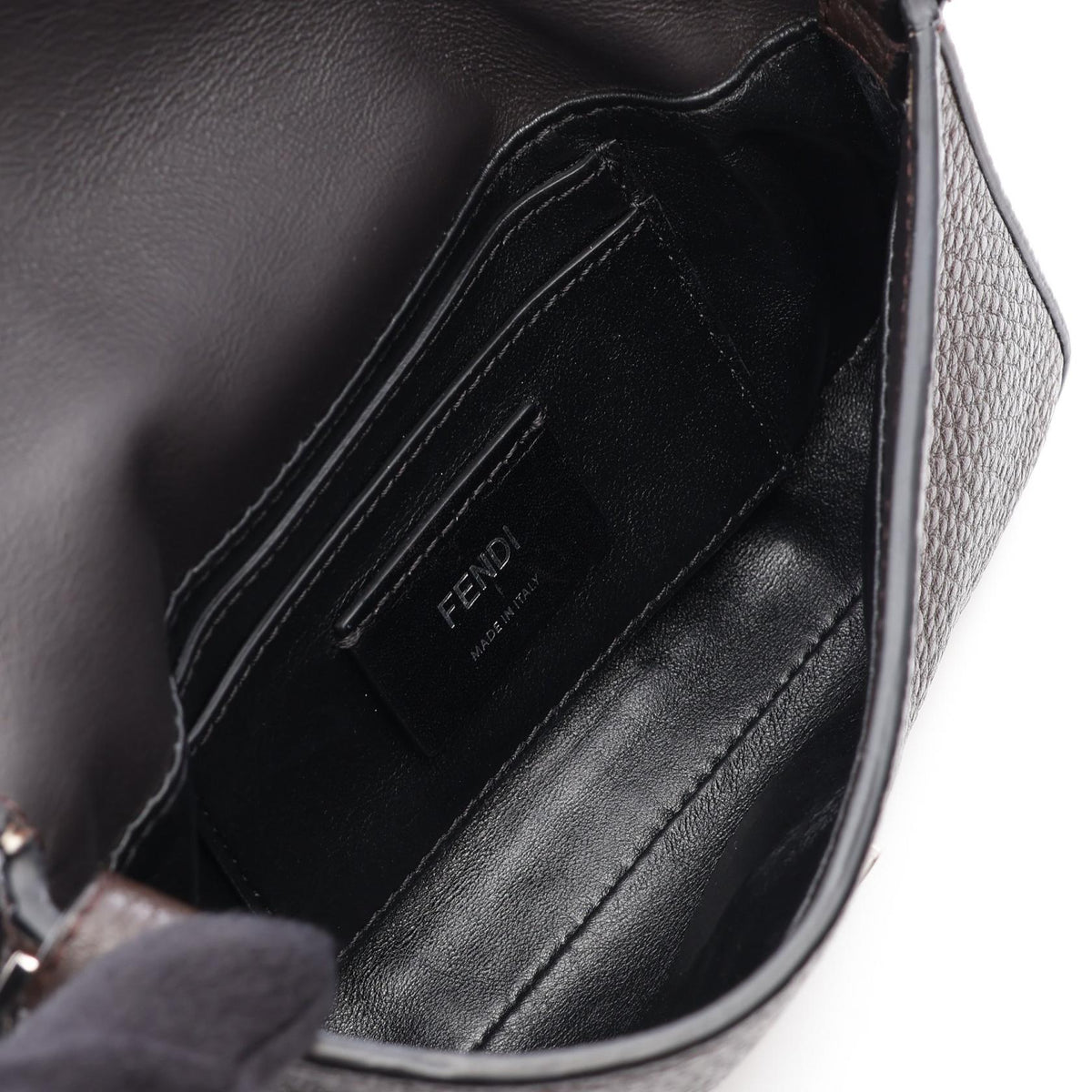 FENDI Fendi Selleria Baguette 2way Shoulder Bag Brown Leather image 3