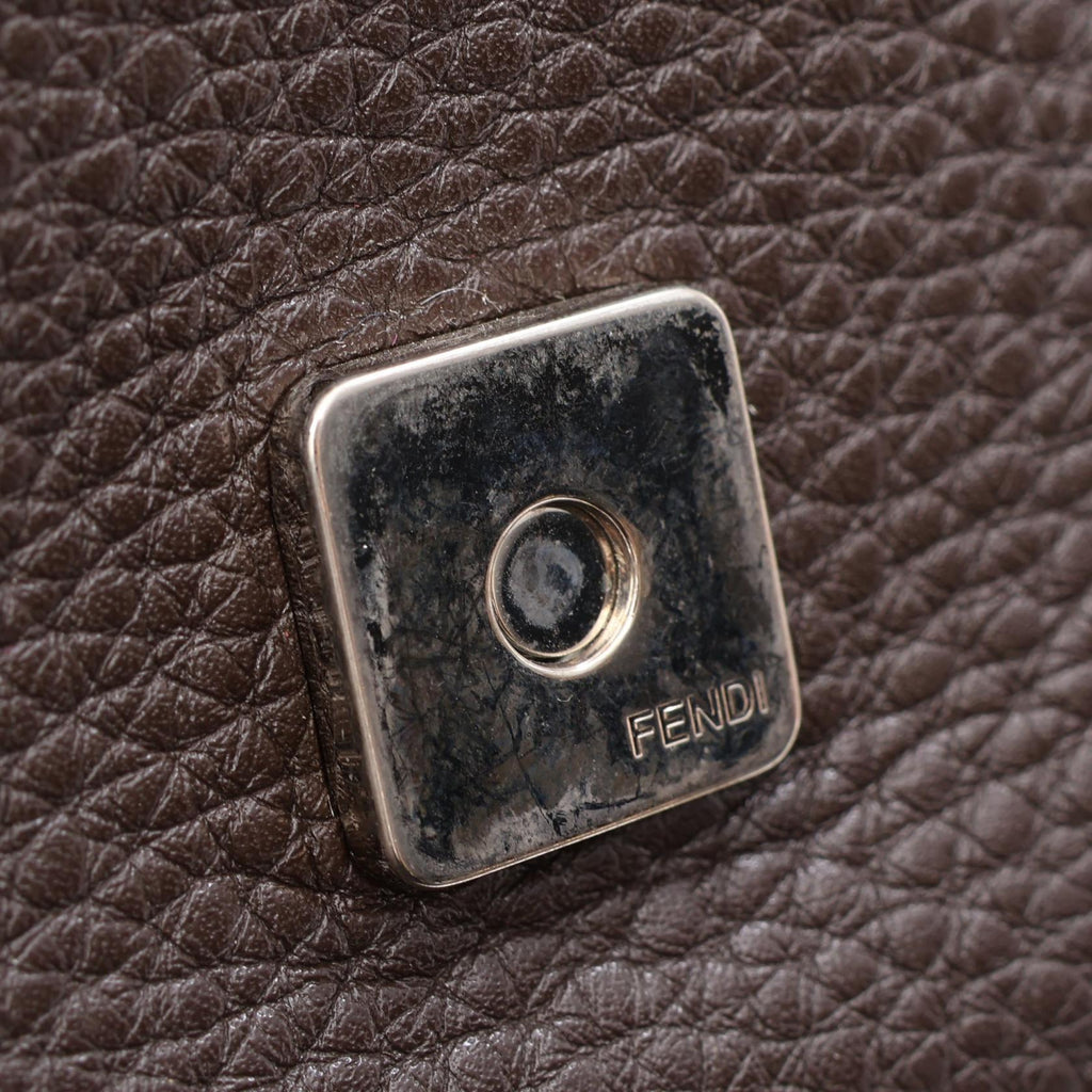 FENDI Fendi Selleria Baguette 2way Shoulder Bag Brown Leather image 8