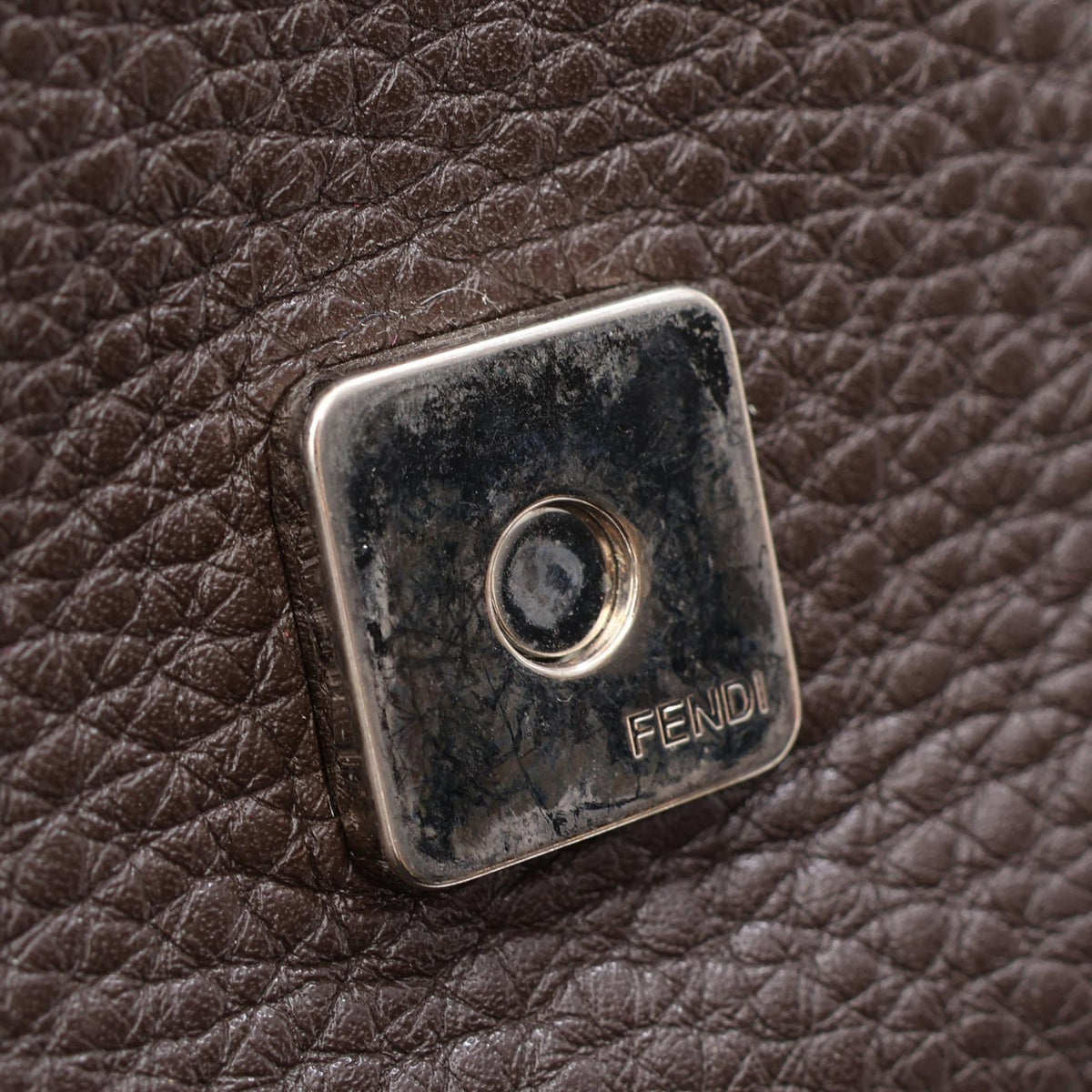 FENDI Fendi Selleria Baguette 2way Shoulder Bag Brown Leather image 8