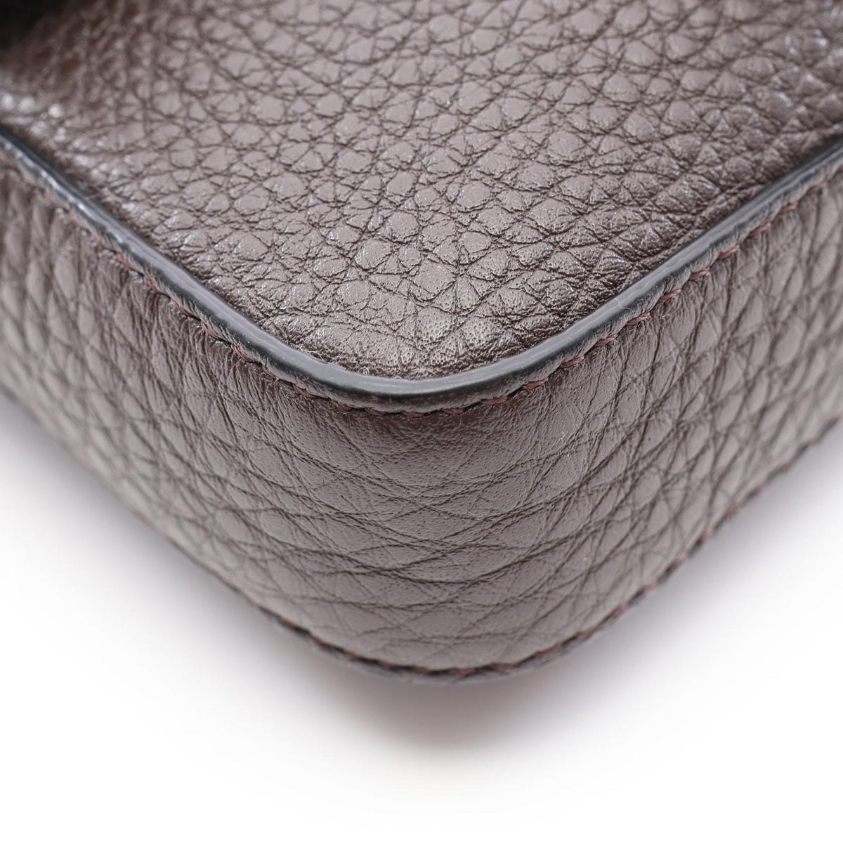 FENDI Fendi Selleria Baguette 2way Shoulder Bag Brown Leather image 9