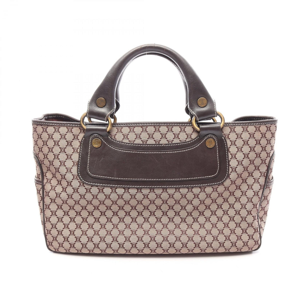 CELINE Celine Boogie Bag Macadam Handbag Beige/Brown Canvas×leather image 1