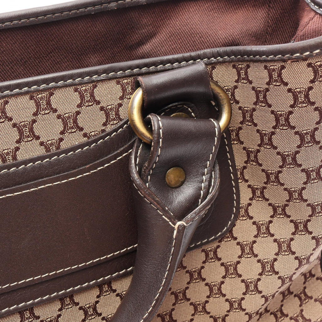 CELINE Celine Boogie Bag Macadam Handbag Beige/Brown Canvas×leather image 10