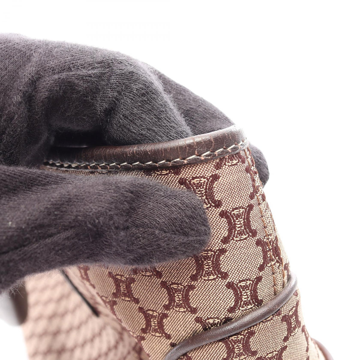 CELINE Celine Boogie Bag Macadam Handbag Beige/Brown Canvas×leather image 11