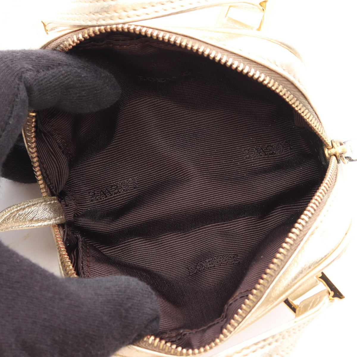LOEWE Loewe Handbag Amazona Micro Mini Keyring Leather Gold image 3