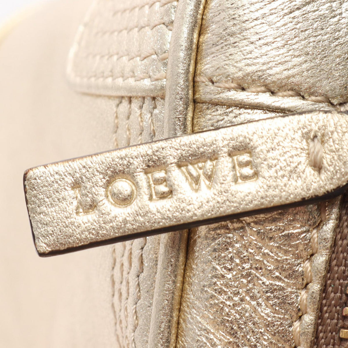 LOEWE Loewe Handbag Amazona Micro Mini Keyring Leather Gold image 4