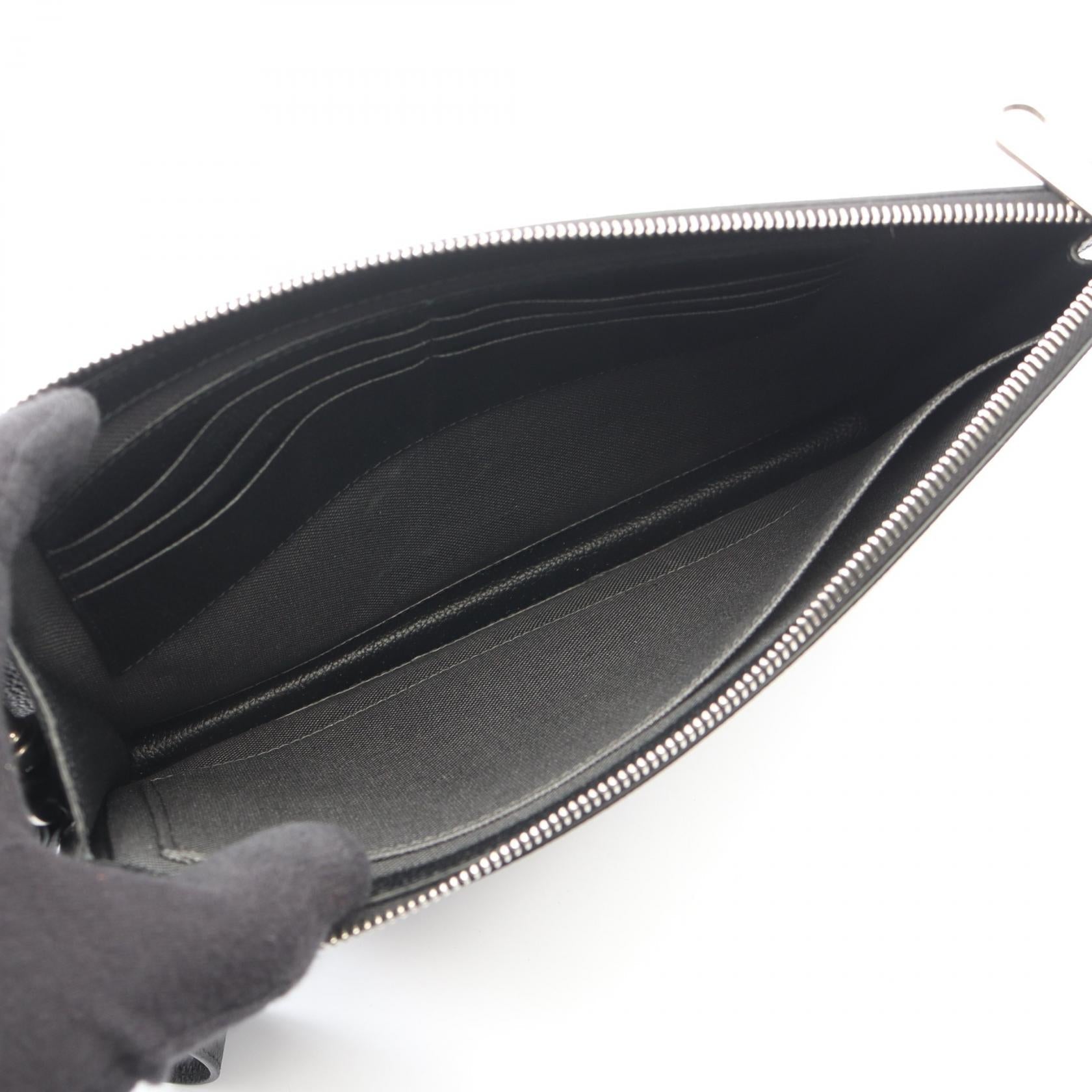 GUCCI Gucci Gg Supreme Business Bag Clutch Bag Gray/Black Pvc Coated Canvas×leather 768374 image 3